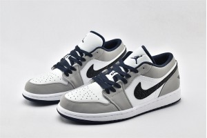 Air Jordan 1 Low White True Blue Cement Grey Black 553558 103 Womens And Mens Shoes  